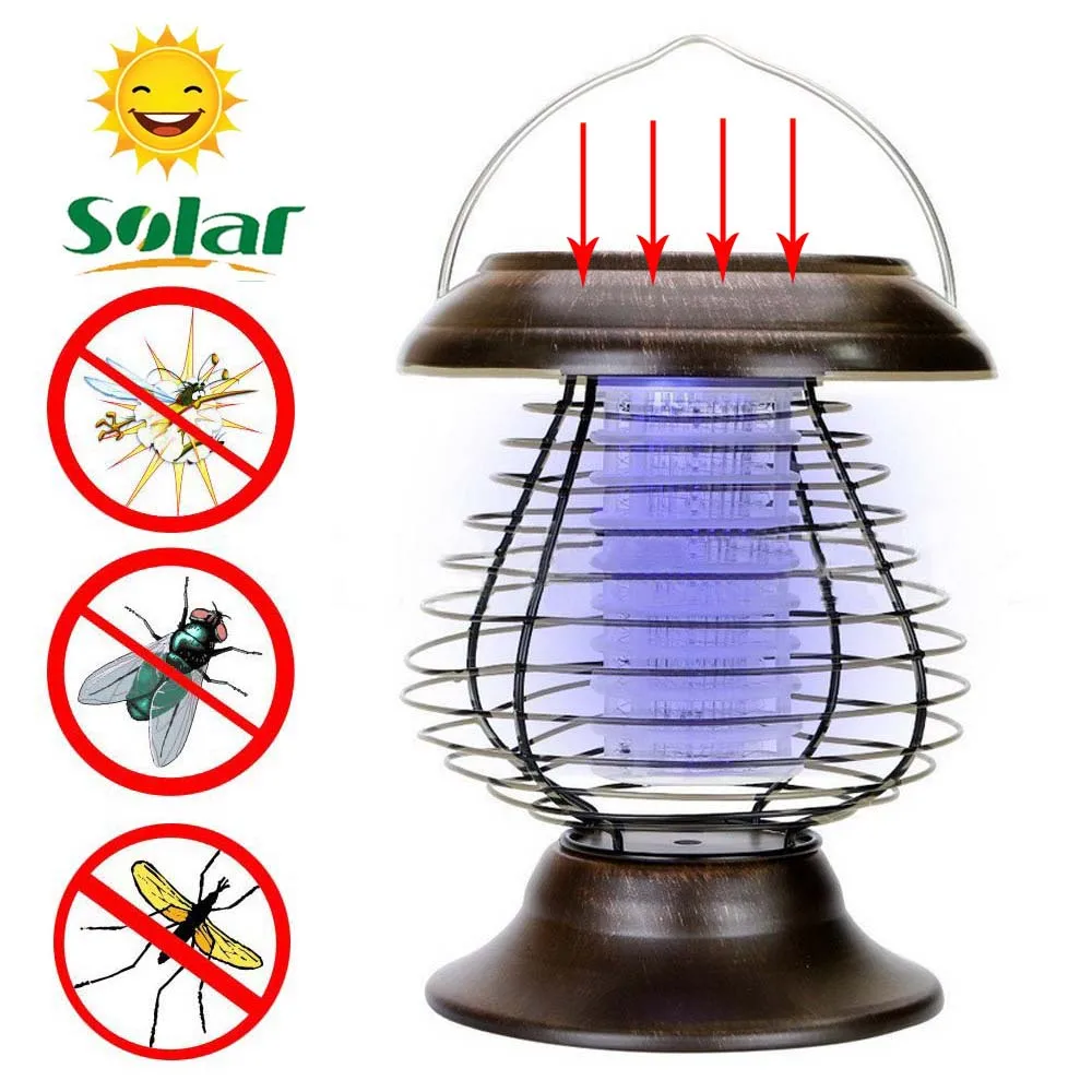 

2in1 LED Solar Powered Lamp Mosquito Killer Insecticidal Lights Waterproof Anti-Mosquito Stake Insect Killers portable outdoor