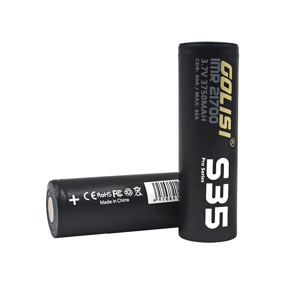 2шт GOLISI S35 IMR 21700 3750mah 3,7 V CDR 30A MAX 40A Высокая дренажная E-CIG аккумуляторная батарея для VAPE фонарик налобный фонарь Игрушка