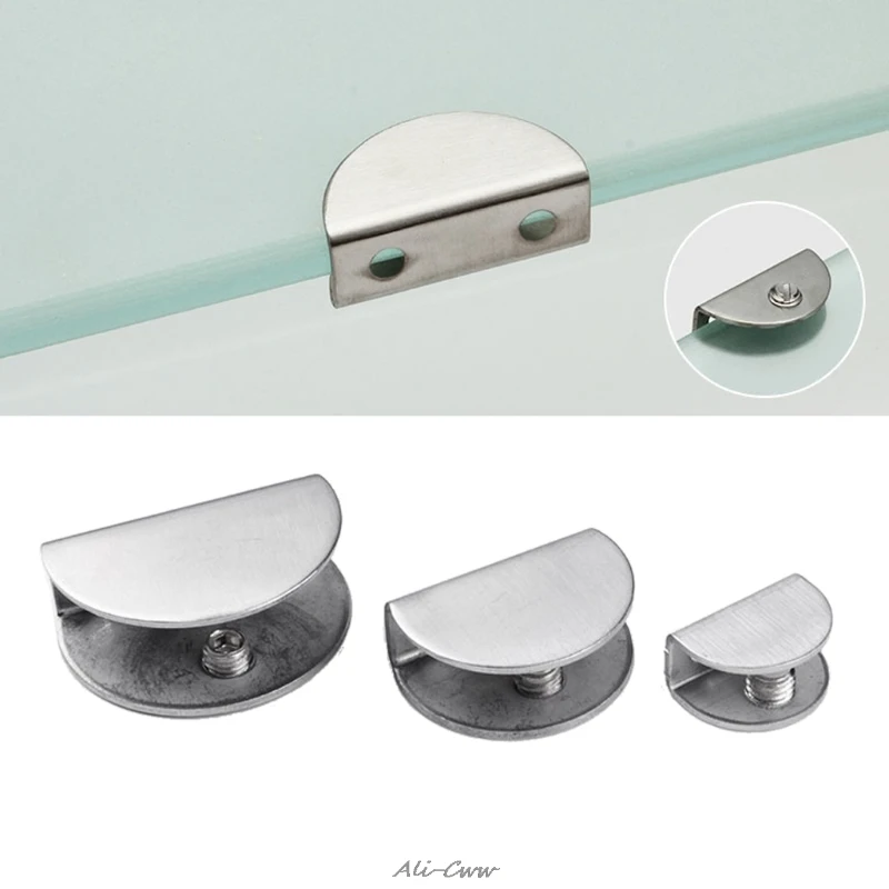 4PCS Half Round Glass Clamps Shelves Support for Glass Acrylic or Wood