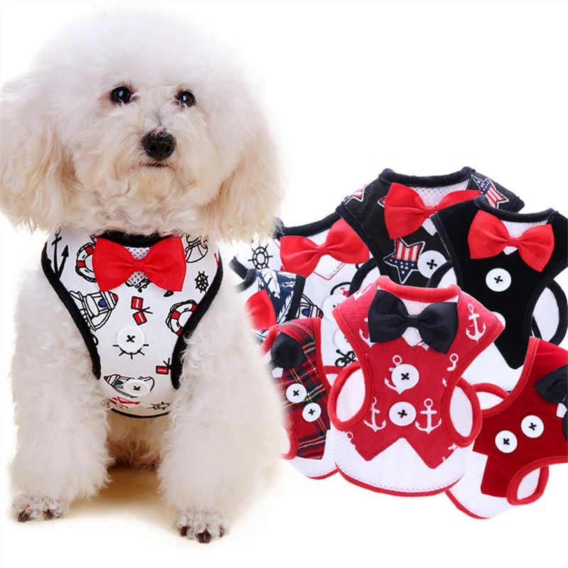Модный поводок для собаки набор жилет для собак для маленьких средних собак Официальный галстук-бабочка платье плед ремни для щенка нагрудный ремень чихуахуа