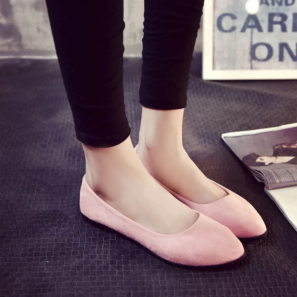 

Women Ladies Slip On Flat Shoes Sandals Casual Ballerina Shoes 2019 Mixed Colors Pointy Toe Ballerina Ballet Flat Slip On Shoes