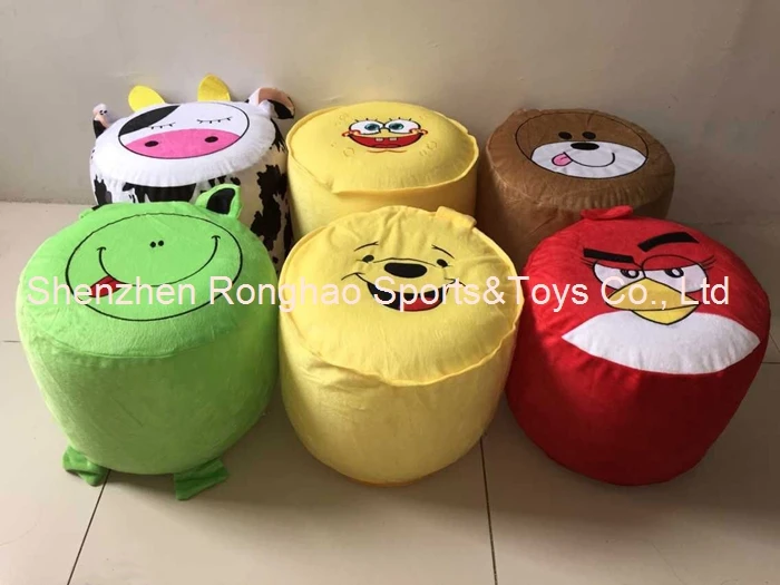 الكرتون نمط أفخم الزغبة نفخ براز Pouf كرسي مقعد نوم جميل الهواء البراز العثمانيين