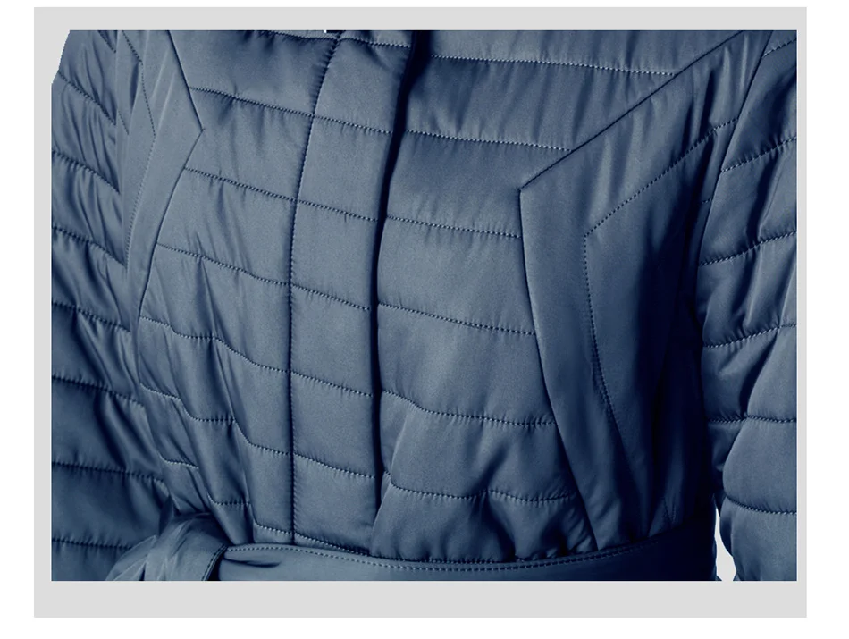 Высококачественная весенне-осенняя Женская парка ветрозащитная тонкая женская куртка длинного размера плюс стеганая хлопковая куртка с стоячим воротником