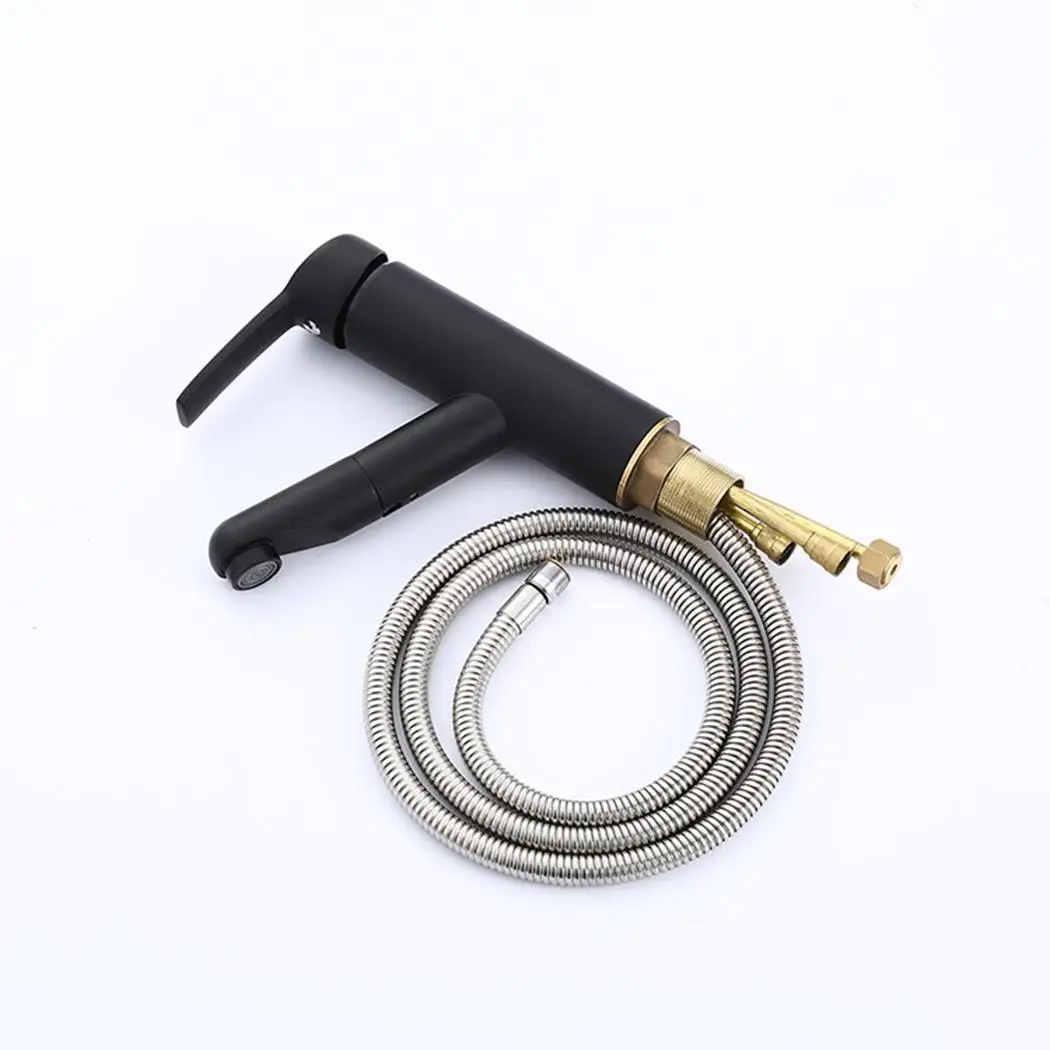 Durable Practical Anti-rust Household Single Handle Home 50 Pull 0-60C Out Sprayer Black Faucet Durable Practical Anti-rust Household Single Handle Home 50 Pull 0-60C Out Sprayer Black Faucet