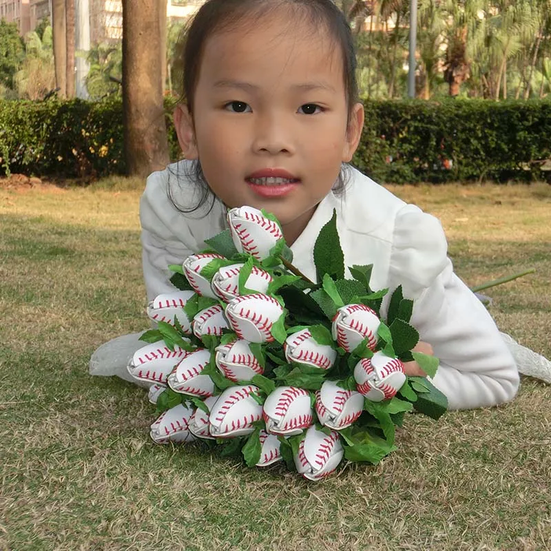 Бейсбольная Роза Длинный Стебель-бейсбольные тематические подарки-спортивные розы цветок