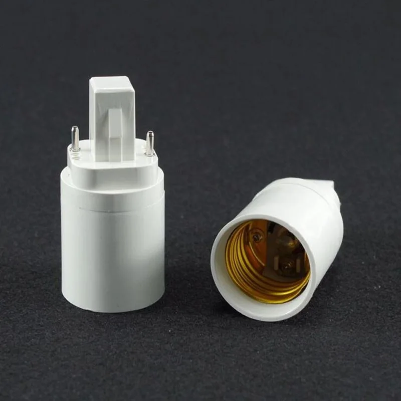 Adaptador de lámpara de luz halógena CFL, Base de enchufe led a e27 g24, ABS, color blanco Adaptador de lámpara de luz halógena CFL, Base de enchufe led a e27 g24, ABS, color blanco