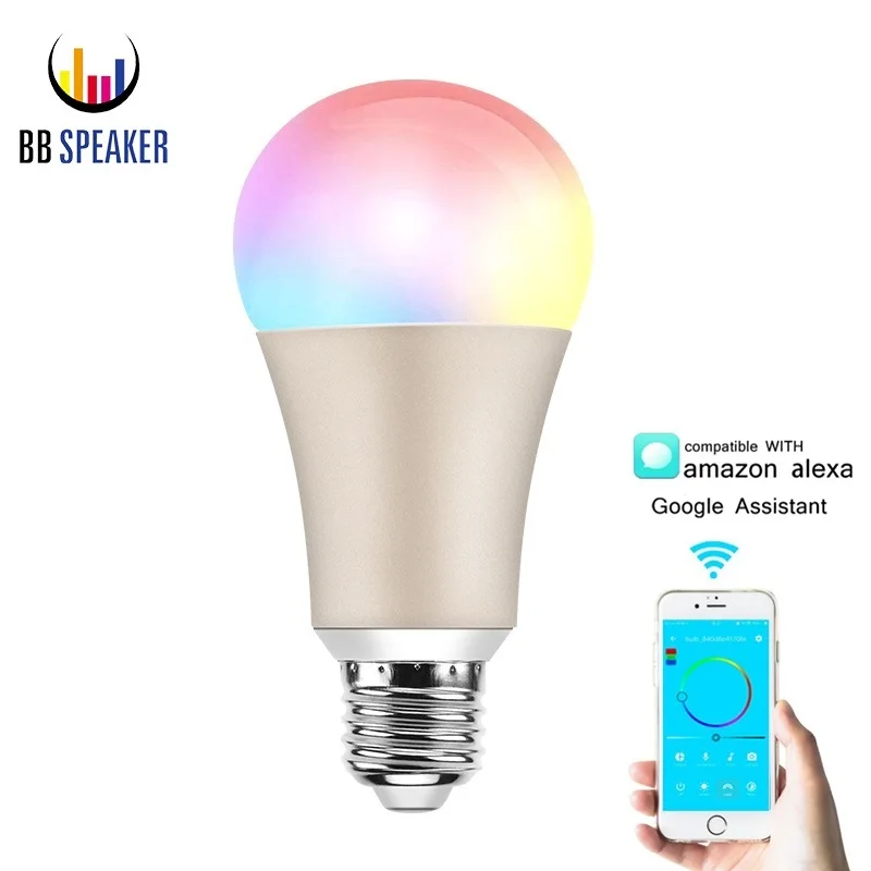 

BB SPEAKER led lamp E27 smart light B22 7W E14 APP WIFI Remote Control Smart bulb alexa 220V led lamp rgb warm white for bedroom