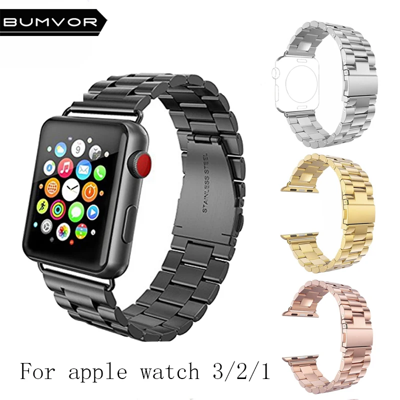 Steel Watchband for iWatch Apple Watch serise 1 2 3 4 Sport Edition 38mm 42mm Wrist Band Bracelet Strap with adapter Replacement