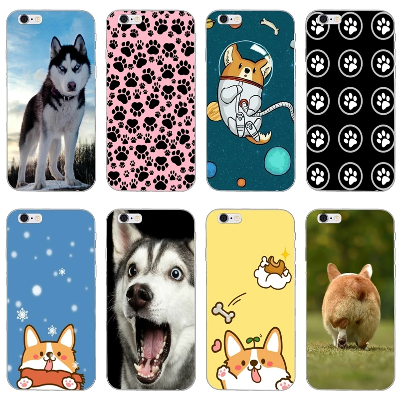 

dog Paw Husky pug corgi Silicone Phone Case For Huawei Honor 10 9 Lite 8 8C 8X 7C 7X 7A 6C pro Play 6X 6A 5A 5C 5X V8 V10