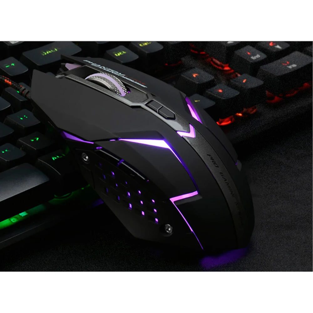 AZZOR D5 Silent Click USB Wired Gaming Mouse 7 Buttons 3200DPI Mute