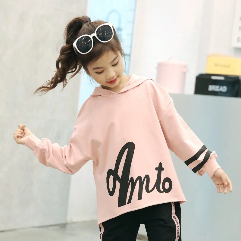 Girls Hoodies 10 12 Years Cotton Casual Tops For Teenagers Girl Spring Autumn Kids Loose Long Sweatshirt Cute Hoodies Hoodies Sweatshirts Aliexpress