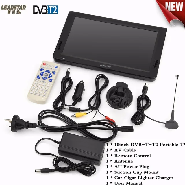 10 inch Digital Analog Televisions DVB-T-T2 1024×600 Resolution Portable TV 1500mAh Rechargeable Batyery Upgrade For Home Car
