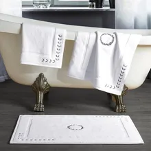 Drop Shipping 100% Cotton Hotel Home Floor Towel Mat Jaquard Non-Slip Carpet Door Mat Bathroom Towels Absorbent Step Food Pad