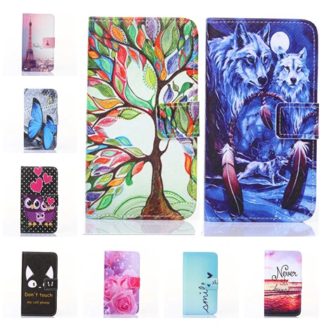 

Book Art Painted Flip Wallet Leather Cover Soft Case for huawei honor 5C case 5.2inch Tower Flower Leather Case for honor 5C