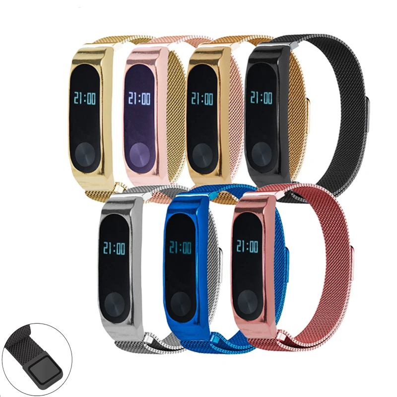 

Milanese loop smart bracelet wristband for xiaomi mi band 2 stainless steel band replacement wrist band strap wristwatch belt