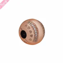 Универсальные розовые Золотые сверкающие полосы и рифленые сердца и принт логотип бусины DIY Fit PANDORA Подвески для женщин ювелирных изделий RC006