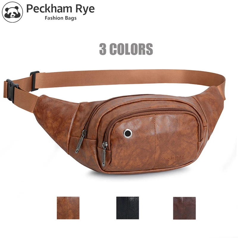 

PU leather men waist bags casual women fanny pack male waist packs for cell phone and credit cards travel chest bag 2019