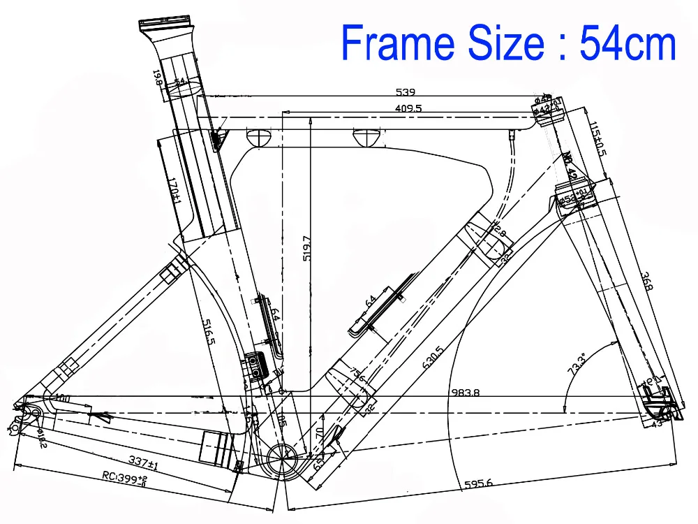 Flash Deal 2018#  Time Trial Triathlon Bike Frameset ( frame , fork , seatpost , seat nut) Toray Carbon TT Frame Size : 54cm 1