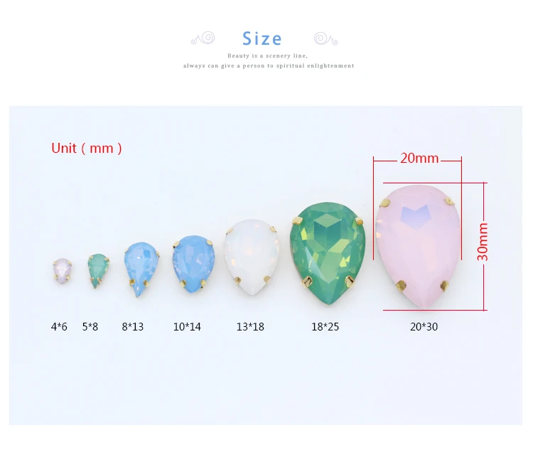 Все размеры каплевидный Золотой Коготь пришить на стеклянную кнопку белый/зеленый/розовый опал Швейные плоские прозрачные стразы драгоценности бисера для одежды - Цвет: 12p 10x14 blue opal