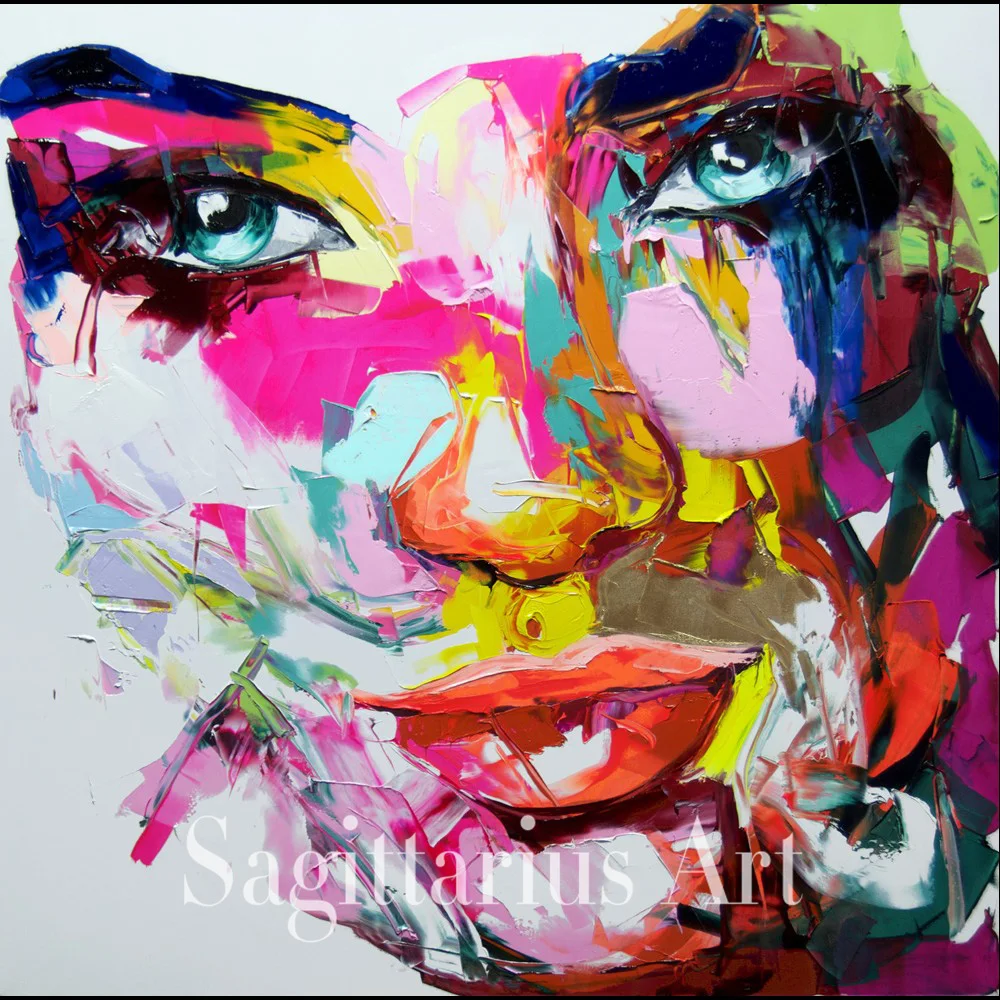 

Nielly Francoise Designer High Quality Hand Painted Abstract Knife Palette Cool face Oil Painting Canvens Wall Living Room Fine