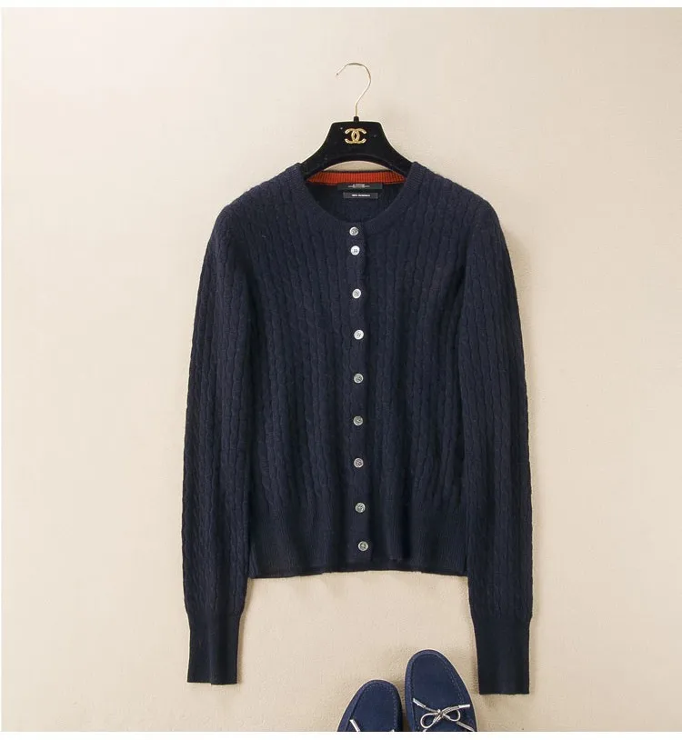 LOVELYDONKEY Вязаный Кардиган кашемировый женский свитер кашемира пальто e свитер Большие размеры m42 - Цвет: dark blue