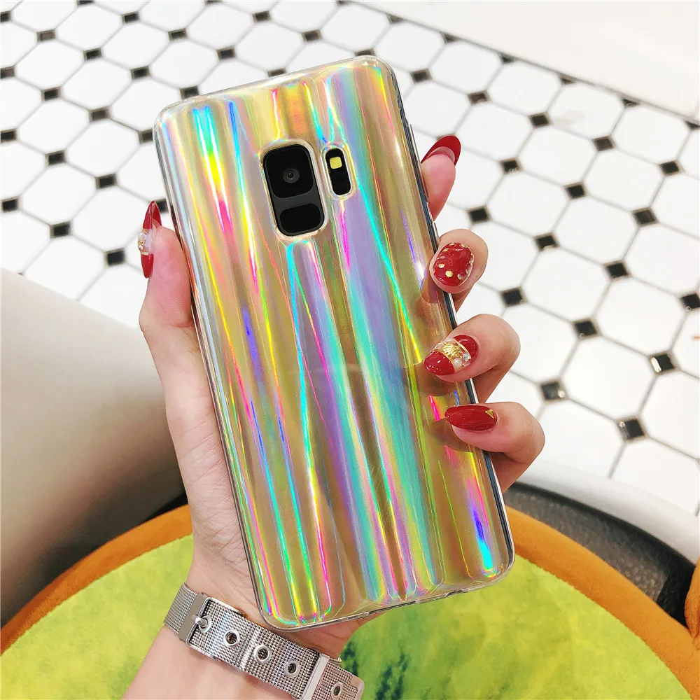 Чехол для Samsung Galaxy S9 S8 Plus Note 8 9 A7 2018 чехол Aurora Красочный Блестящий Мягкий J2Pro J4 J6 A6