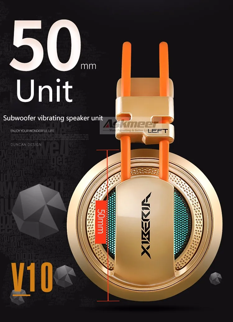 Best Computer Gaming Headset Headband with Microphone Mic XIBERIA V10 Heavy Bass  Stereo Game Headphone Light for PC Gamer (15)