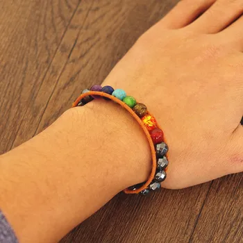 Bracelet Hématite Chakra sur poignet