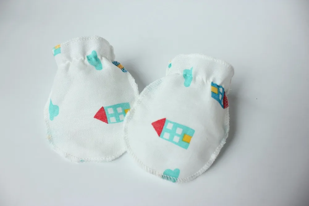 5 пар/лот Модные дышащие детские мальчики девочки Анти царапины перчатки новорожденный Защита лица Хлопок царапины варежки 0-12 месяцев