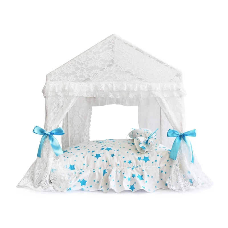 Princess Home For Dog Luxury Winter Summer Pet Court Kennel House With Cushion Bed Mats For Puppies Animal Yorkshire BeddingS Princess Home For Dog Luxury Winter Summer Pet Court Kennel House With Cushion Bed Mats For Puppies Animal Yorkshire BeddingS