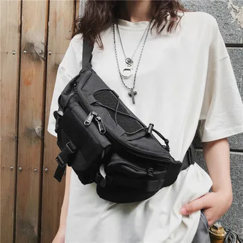 

2019 Casual Black Men And Women's Fashion Sport Waist pack Pocket Bag Single Shoulder Bag pouch Oxford Bag marsupio donna #C8