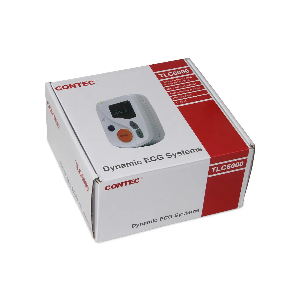  TLC6000 Dynamic Holter ECG 12-lead 48-Hour Analyzer Recorder System usb pc sw Portable CE FDA