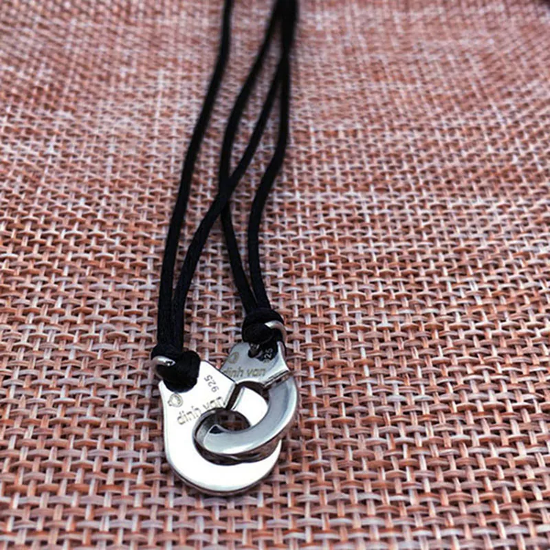 Модное ювелирное изделие 925 Серебряные наручники Les men ottes ожерелье с регулируемой веревочкой для мужчин женщин Франция Bijoux колье подарок