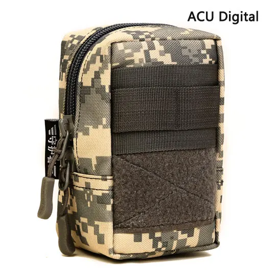 Мужская прочная нейлоновая поясная сумка с ремнем, мини-сумка, военная мужская сумка для мобильного телефона, маленькая квадратная сумка - Цвет: ACU Digital