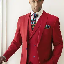 Последние конструкции пальто брюки красный Жених Смокинги для женихов индивидуальный заказ мужские Свадебная вечеринка Костюмы Жених дружки костюм(куртка+ Брюки для девочек+ жилет