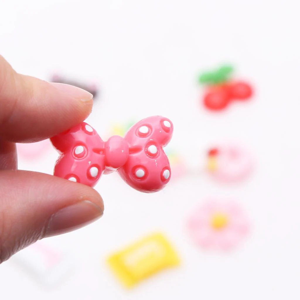 30pcs Kawaii Resin Flatback Cabochons Decoden Charms DIY Scrapbooking Phone Decor Embellishments