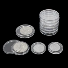 Contenitore di plastica trasparente della scatola di raccolta della moneta del supporto della moneta di plastica di 10 pezzi per il contenitore 18-40mm delle scatole di protezione delle capsule di stoccaggio delle monete