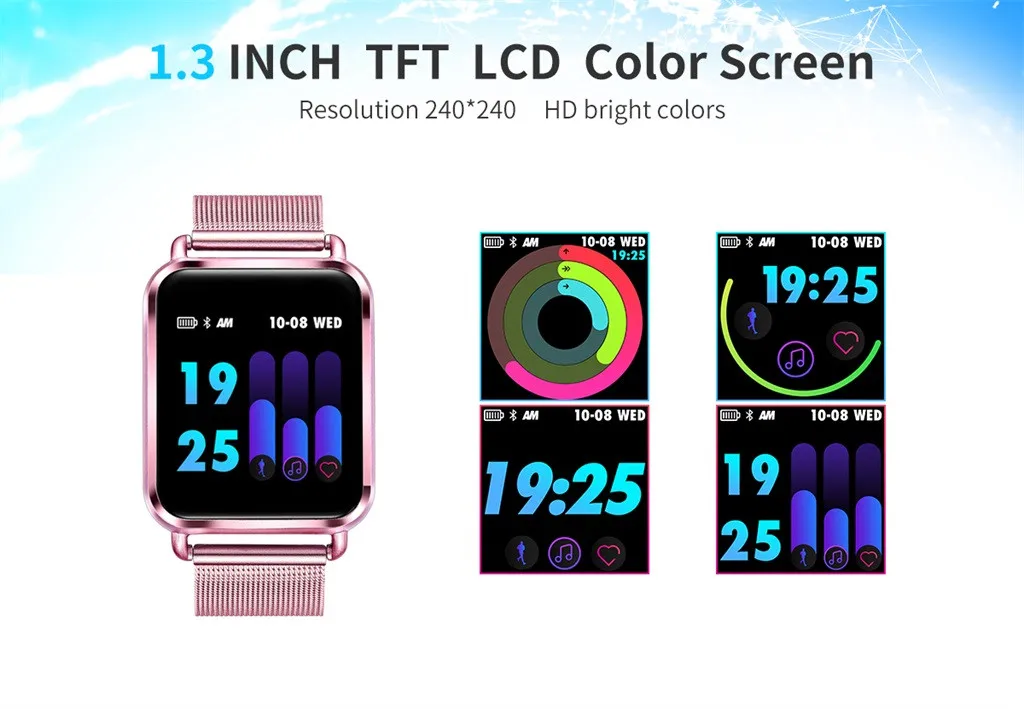 Q3 Смарт-часы Водонепроницаемый крови кислородом Давление Шагомер Спорт Smartwatch Смарт часы Relogio Android телефон SmartWatch для IOS