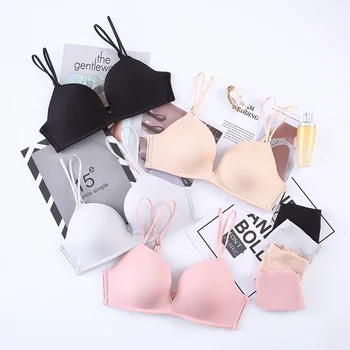 

Women Smooth Bras Briefs Sets Push Up Padded Bras Seamless Low Waist Briefs Set