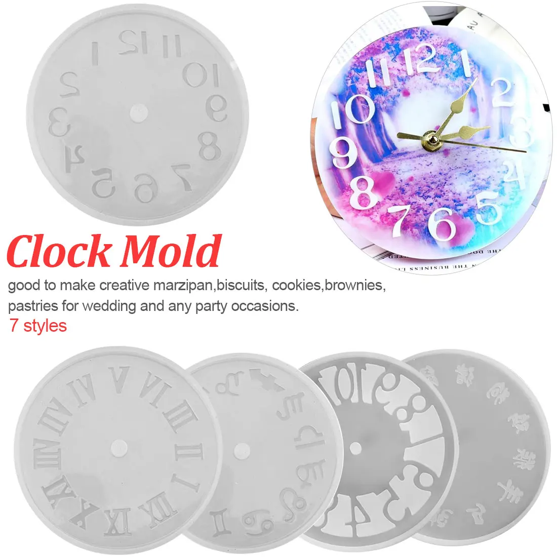 

Silicone Mold Clock For Jewelry Small And Big Size Clock Resin Silicone Mold Handmade Tool DIY Epoxy Clock Resin Molds