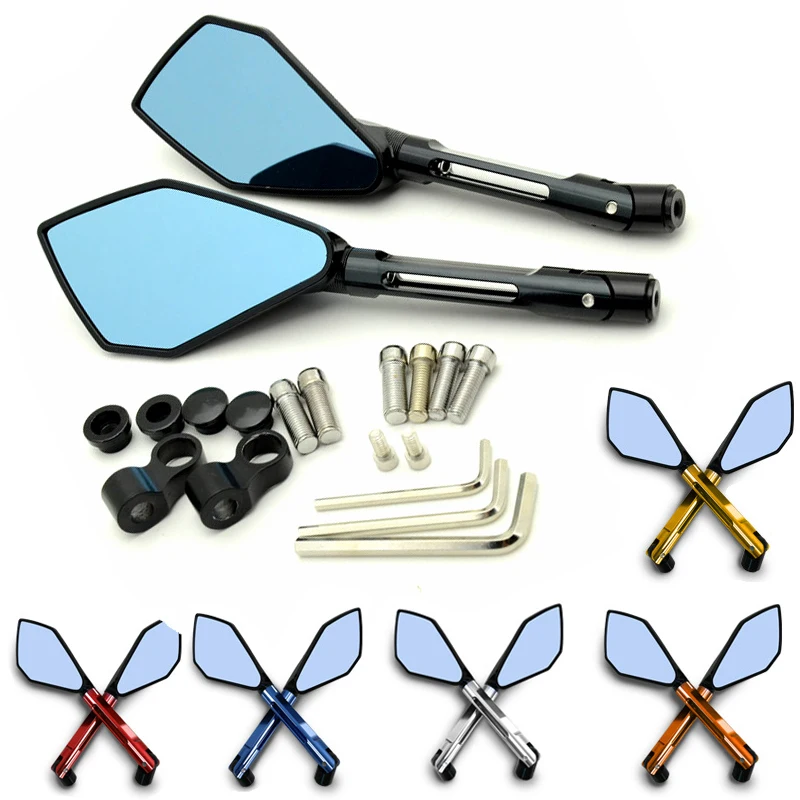 NEW CNC Aluminum Motorbike Handlebar Mirrors Rearview 6 Colors Mirror