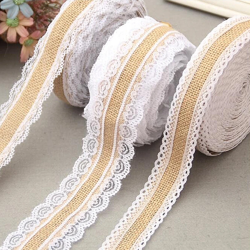

Jute Cloth Roll Rope Ribbon Volume linen DIY handmade lace linen Christmas Wedding crafts party supplies 7A2882