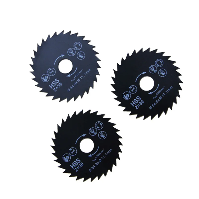 

3pcs 54.8x11.1mm Mini Circular Saw Blades HSS Cutter Blade for Laminate Metal Plastic Cutting