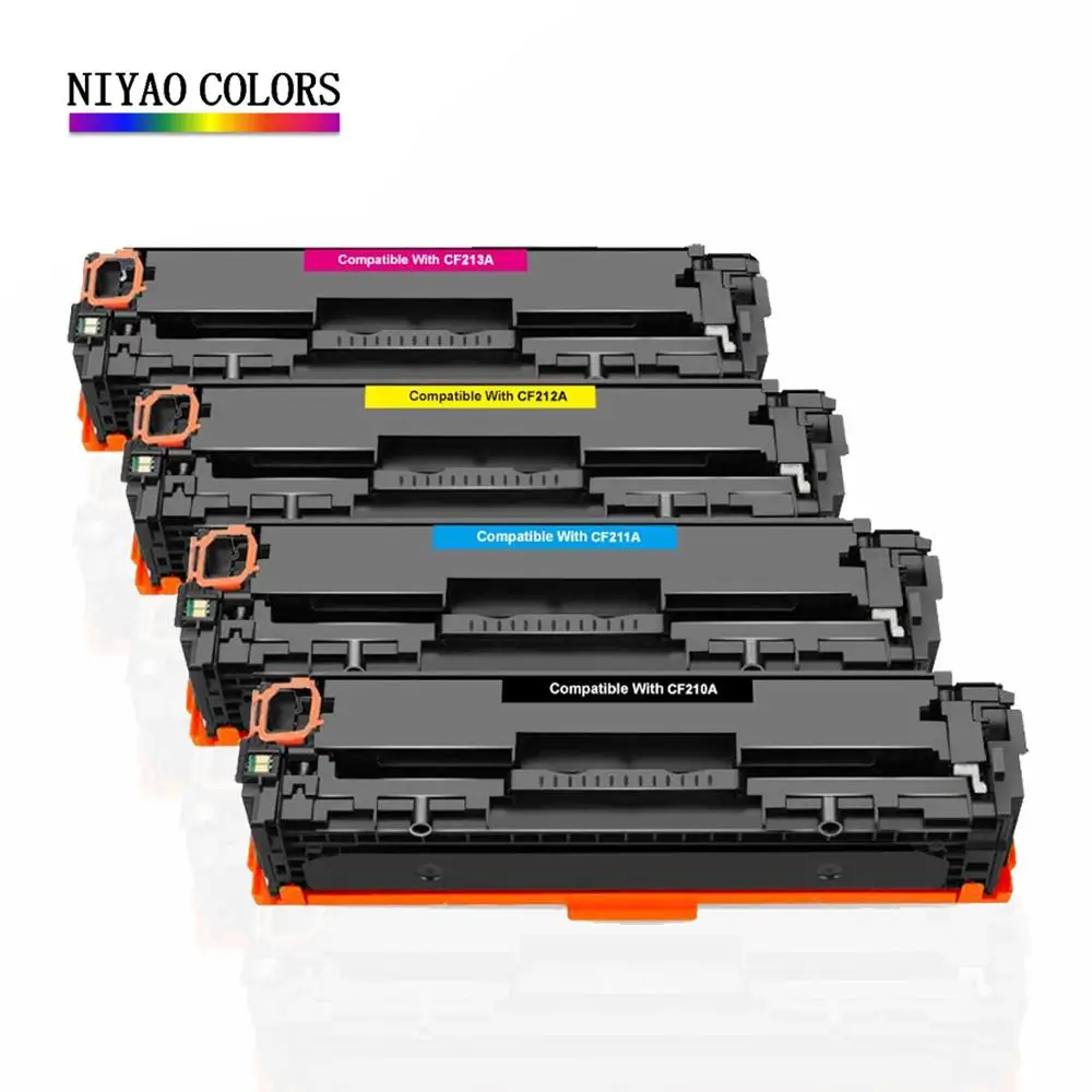 NIYAO CF210A 210A CF211A CF212A CF213A Тонер картридж совместимый тонер для hp LaserJet CP1215 CM1312 Pro 200