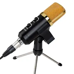 Черный микрофон 3.5 мм USB кардиоидный конденсаторный микрофон Audio Studio вокальный Запись MIC вещания микрофон + подставка для крепления