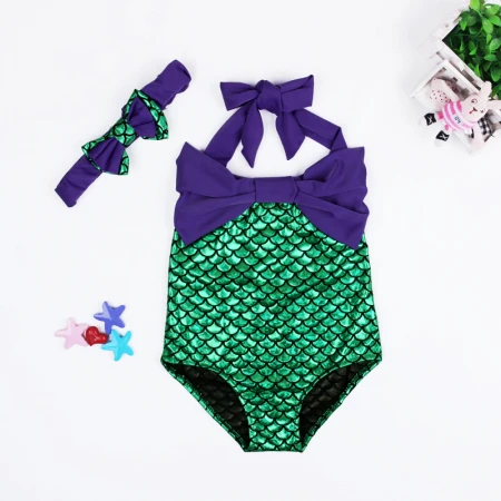 Детский нарядный набор бикини Русалка для девочек, купальный костюм, пляжная одежда для плавания - Цвет: CC00311