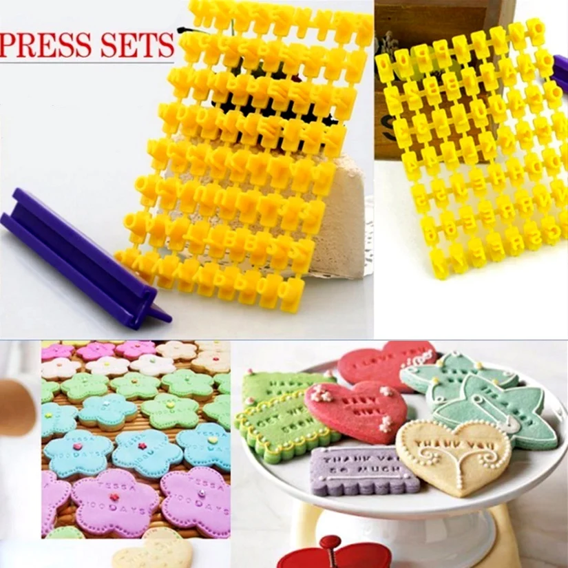 

Free Shipping Cake Decorating Tools, 3D Alphabet number letter Gum Paste Embossed Fondant Imprint Cutter mold