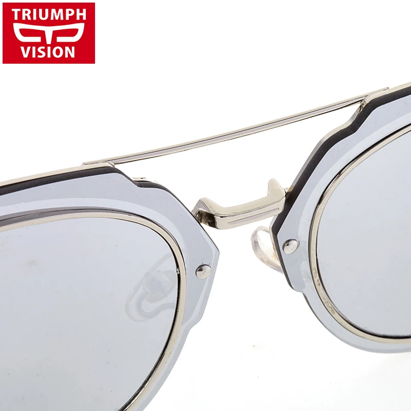 Trioo модные плоское зеркало солнцезащитные очки унисекс Дизайнер Высокое качество солнцезащитные очки Для женщин Для мужчин UV400 линзы Пилот солнцезащитные очки для женщин