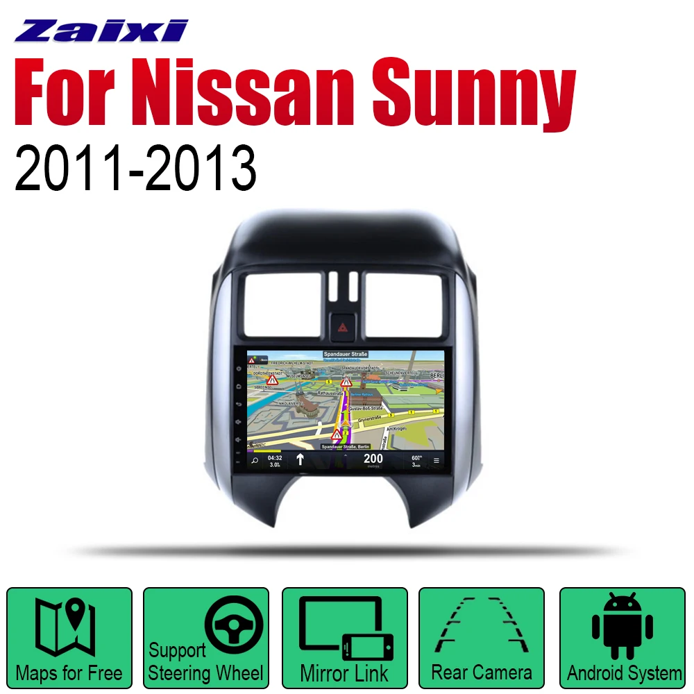 

ZaiXi Android 2 Din Auto Radio For Nissan Sunny 2011~2013 Car Multimedia Player GPS Navigation System Radio Stereo