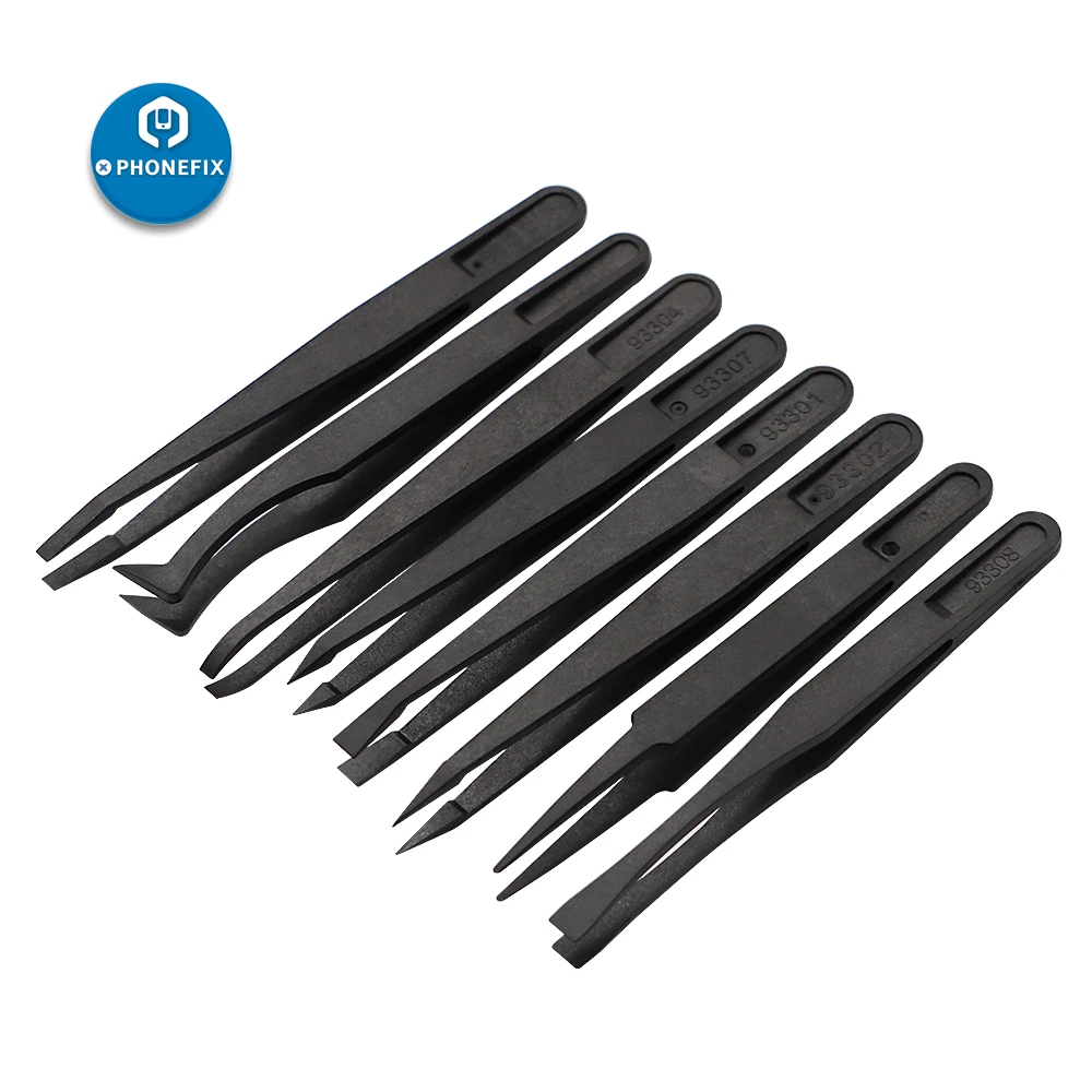 8Pcs Anti-static Electronic Tweezers Kit ESD Forceps PCB Repair Hand Tools Set 8Pcs Anti-static Electronic Tweezers Kit ESD Forceps PCB Repair Hand Tools Set